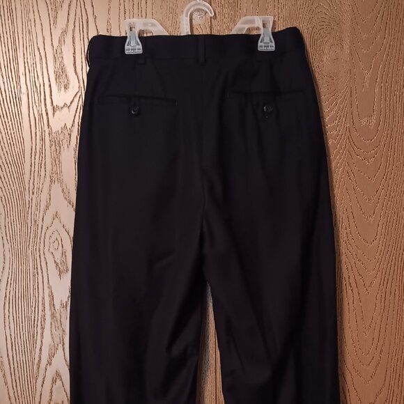 Roundtree & Yorke Men's Black Slacks 30x30 - Picture 2 of 4
